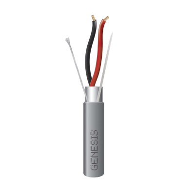 Carrete de 305 Metros (1000 Pies) de Cable / 2 x 16 AWG / Riser / Blindado / Tipo CMR-CL3R-FPLR-FT4 / Color Gris / Aplicaciones de Alarmas de Intrusión/Control de Acceso/ Automatización / Interfonos y Tv Porteros