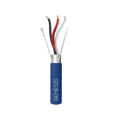 Bobina de 305 Metros (1000 Pies) de Cable 3 x 18 AWG / Plenum / BLINDADO / Tipo FPLP, CMP, CL3P / Color Azul / Para Aplicaciones en Sistemas de Seguridad, Audio, Control y otras Aplicaciones