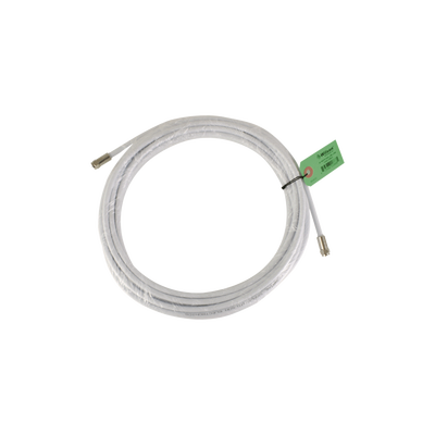 Jumper Coaxial con Cable Tipo RG-6 en Color Blanco de 9.14 Metros (30 Pies) de Longitud y Conectores F Macho en Ambos Extremos. 75 Ohm de Impedancia.
