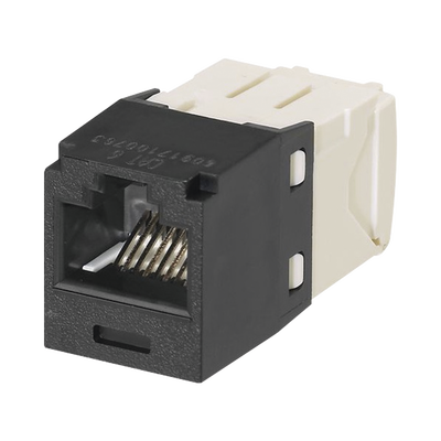 Conector Jack RJ45 Estilo TG, Mini-Com, Categoría 6, de 8 Posiciones y 8 Cables, Color Negro