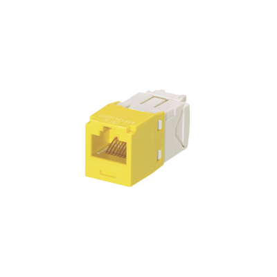 Conector Jack RJ45 Estilo TG, Mini-Com, Categoría 6, de 8 Posiciones y 8 Cables, Color Amarillo