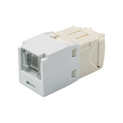 Conector Jack RJ45 Estilo TG con Ventana, Mini-Com, Categoría 6, de 8 Posiciones y 8 Cables, Color Blanco