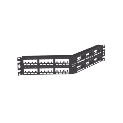Panel de Parcheo Modular Mini-Com (Sin Conectores), Angulado Instalación la Ras, Sin Blindaje, de 48 Puertos, 2UR