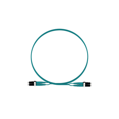 Jumper de Fibra Optica Multimodo 50/125 OM4, LC-LC Duplex, LSZH, Color Aqua, 2 Metros (6.56 Pies)