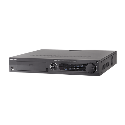 DVR 32 Canales TurboHD + 32 Canales IP / 8 Megapixel (4K) / 4 Bahías de Disco Duro / RAID 0,1,5,6,10 / POS / Acusense / 16 Entradas de Alarma