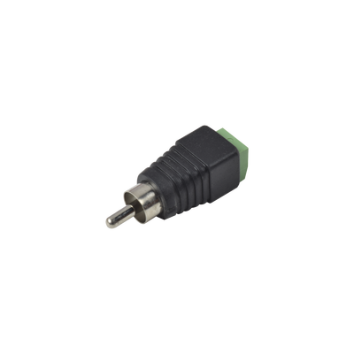 Adaptador RCA Macho Tipo Jack Polarizado / Terminales Tipo Tornillo / Polarizado (+/-) / Recomendado para Video y Audio en Sistemas de Video Vigilancia a 2 Hilos