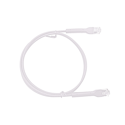 Mini Patch Cord Cat6 Ultra Slim 1 Metro (3.28 Pies) Blanco ? Ahorra Espacio sin Organizadores, con Bota Flexible