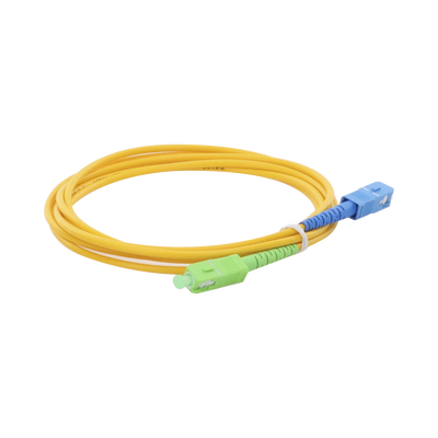 Jumper de Fibra Óptica Monomodo SC/APC-SC/UPC Simplex de 2 Metros (6.56 Pies), 3mm