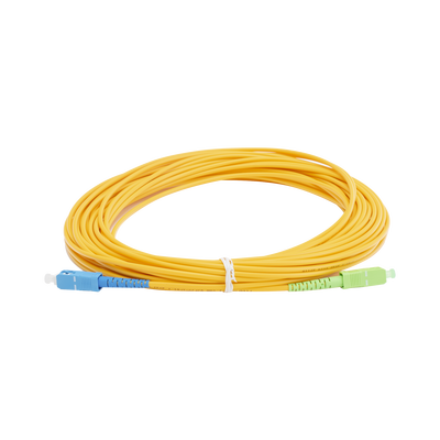 Jumper de Fibra Óptica Monomodo SC/UPC - SC/APC Simplex, Color Amarillo, 15 Metros (49.21 Pies)