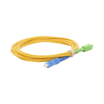 Jumper de Fibra Óptica Monomodo SC/UPC-SC/APC Simplex, Color Amarillo, 3 Metros (9.84 Pies), 3 mm