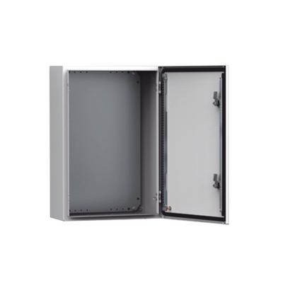 Gabinete de Uso Exterior NEMA 4/12/13; IP66; IK10, 600 x 600 x 400 mm (23.62 x 23.62 x 15.75 Pulgadas), de Acero, Color Gris Claro