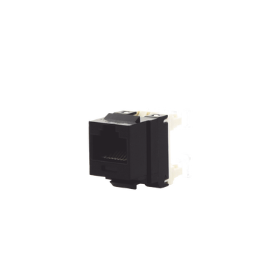 Conector Jack Estilo 110 (de Impacto), Tipo Keystone, Categoría 5e, de 8 Posiciones y 8 Cables, Color Negro
