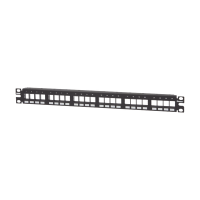 Panel de Parcheo Modular Keystone (Sin Conectores), Numerado y Espacio para Etiquetas, de 24 Puertos, 1UR