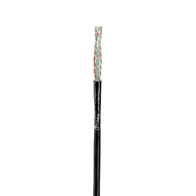 Bobina de Cable UTP de 4 Pares, Con Aislamiento de Fluoropolímero, Cat6A (23 AWG), Uso Interior/Exterior Para Entorno Ambiental de Altas Temperaturas (Hasta 125°C), CMP (Plenum), Color Negro, 305 Metros (1000 Pies)