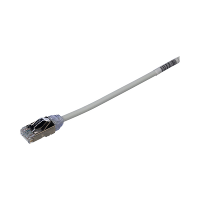 Patch Cord Cat6A, Diametro Reducido 28 AWG, Blindado S/FTP, CM/LS0H, 1 Metro (3.28 Pies), Color Gris