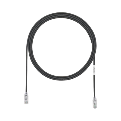 Cable de Parcheo TX6, UTP Cat6, Diámetro Reducido (28AWG), Color Negro, 3.05 Metros (10 Pies)