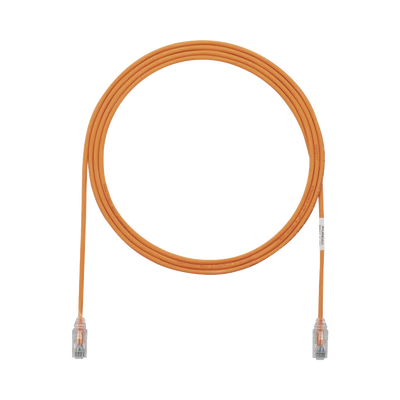 Cable de Parcheo TX6, UTP Cat6, Diámetro Reducido (28AWG), Color Naranja, 2.13 Metros (7 Pies)