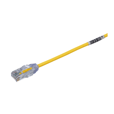 Cable de Parcheo TX6, UTP Cat6, Diámetro Reducido (28AWG), Color Amarillo, 20.2 cm (8 Pulgadas)