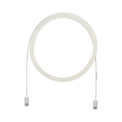 Cable de Parcheo UTP Cat6A, CM/LSZH, Diámetro Reducido (28AWG), Color Blanco Mate, 3.05 Metros (10 Pies)