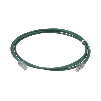 Cable de Parcheo UTP Cat6A, CM/LSZH, Diámetro Reducido (28AWG), Color Verde, 0.91 Metros (3 Pies)
