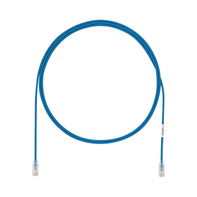 Cable de Parcheo UTP Cat6A, CM/LSZH, Diámetro Reducido (28AWG), Color Azul, 2.44 Metros (8 Pies)