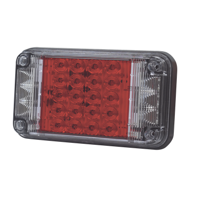 Luz de Advertencia de 7X4", Color Rojo, Con Luces de Trabajo, Ideal para Ambulancias
