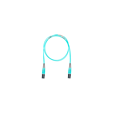 Jumper de Fibra Optica Multimodo 50/125 OM4, LC-LC Duplex, OFNR (Riser), Color Aqua, 30 Metros (98.43 Pies)