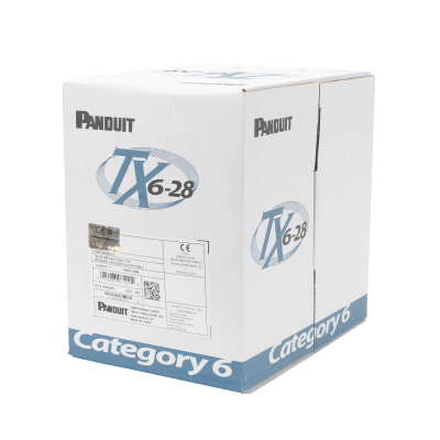 Bobina de Cable UTP 305 Metros (1000 Pies) de Cobre TX6-28Æ, Gris, Categoría 6, Diámetro Reducido (28 AWG), CM/LSZH, de 4 Pares